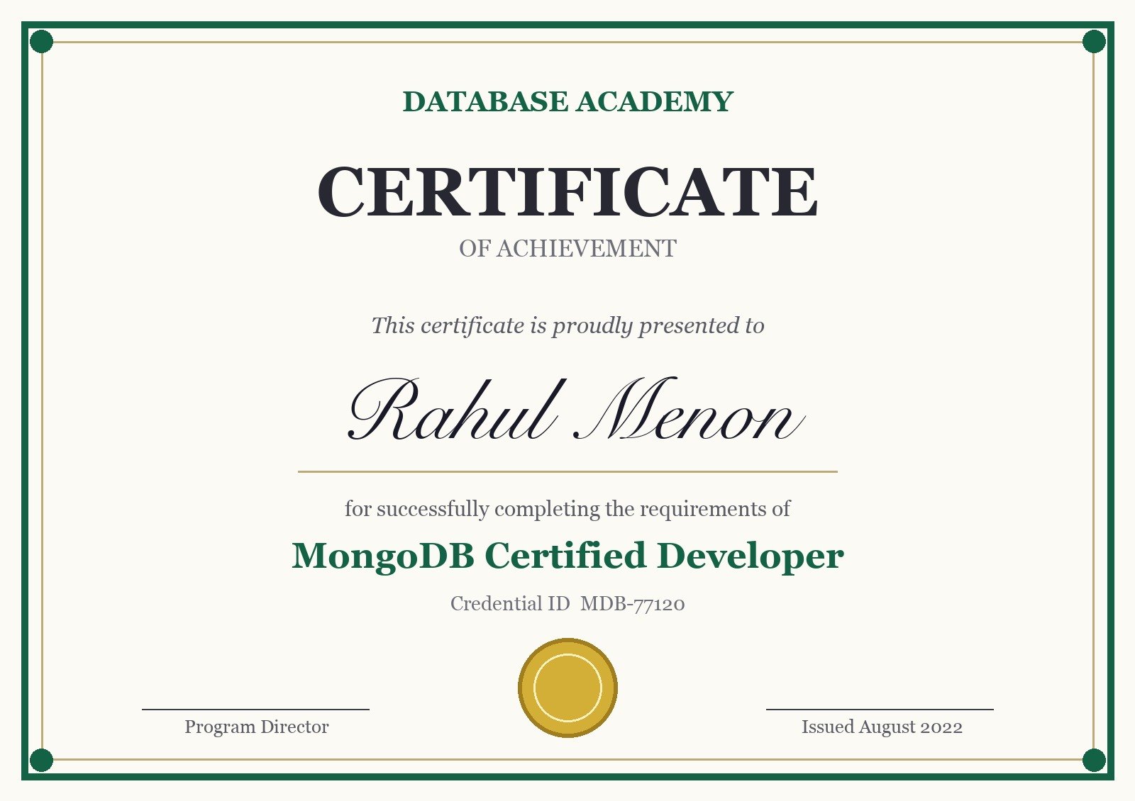MongoDB Certified Developer